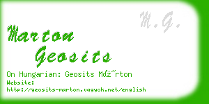marton geosits business card